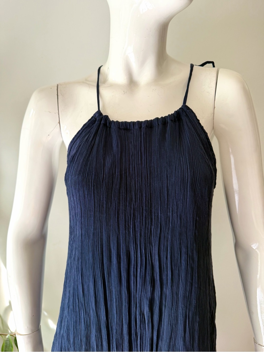 Calypso St. Barth Navy Crinkle Halter Maxi Dress - Picture 8 of 10